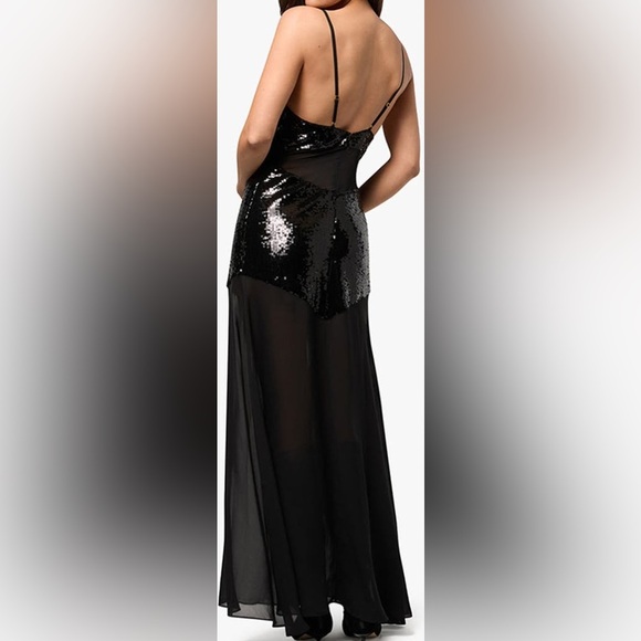 NWT WeWoreWhat Sequin Sheer panel Maxi Dress size 4 - Picture 5 of 12